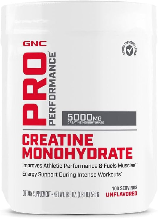 Pro Performance Creatine Monohydrate Powder | Improves Athletic Performance and Fuels Muscles | Science-Backed | Banned Substance Free | 100 Servings