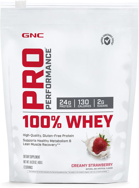 Pro Performance 100% Whey Protein Powder | Supports Healthy Metabolism and Lean Muscle Recovery | Creamy Strawberry | 12 Servings